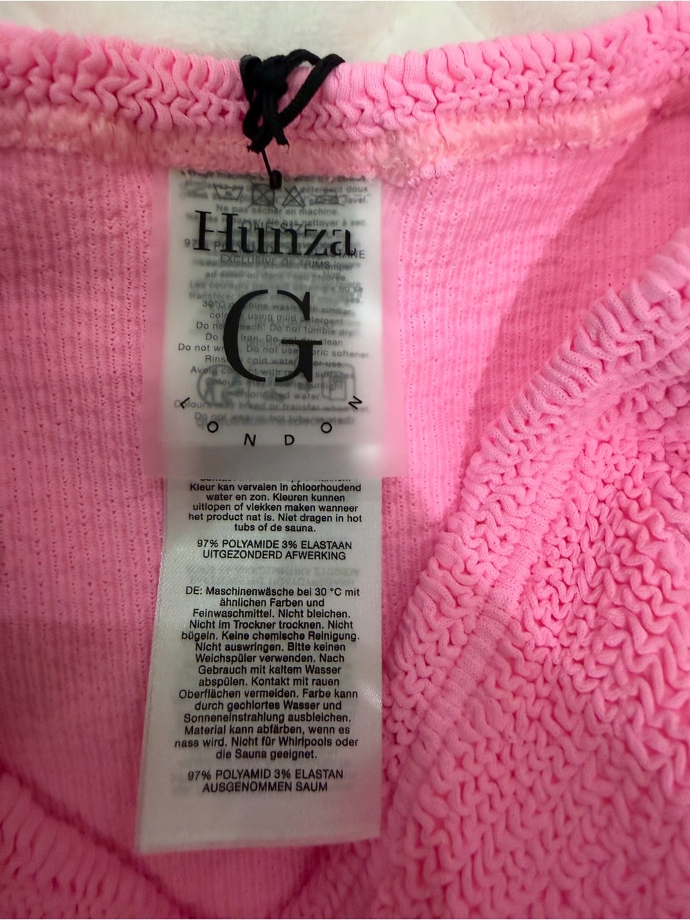 Hunza G Xandra Bikini Set Crinkle Bubblegum Pink OS - Picture 10 of 12